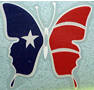 Butterfly Sticker with Puerto Rican flag Special Design, Puerto Rican Flag
